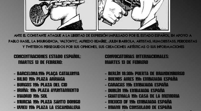Convocatoria mundial para denunciar la falta de Libertad de Expresión en el Estado Español #KallaLaBoca #OpFreeSpeech